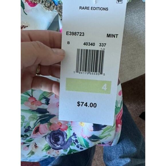 NWT Rare Editions Floral Embellished Dress - 4T $74 - Picture 4 of 6